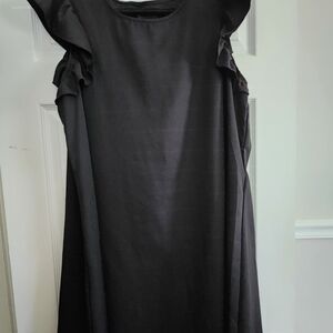 SHEIN Black Mini Dress with Ruffle Sleeves